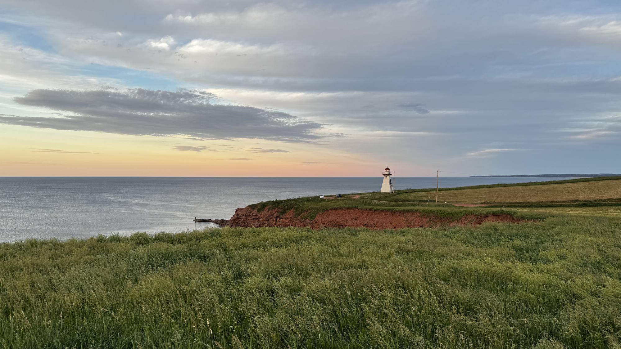A Prince Edward Island lighthouse at dusk